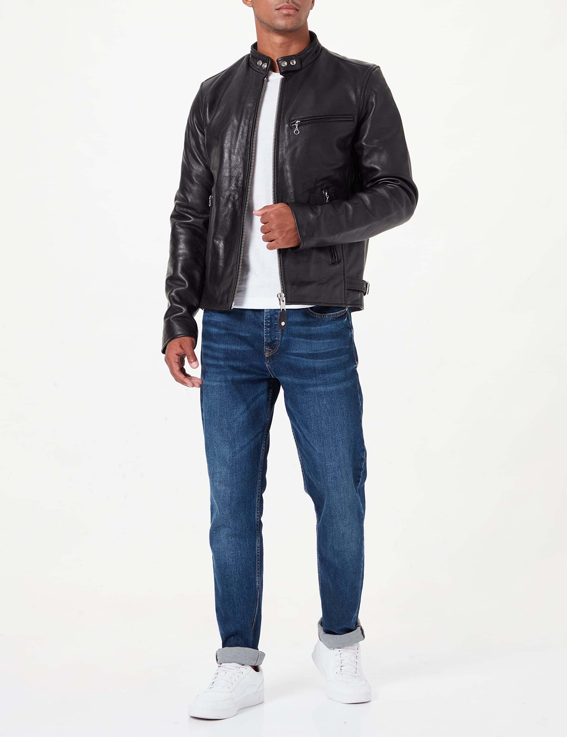 Schott NYC Męska kurtka skórzana Lc940D, czarny (Black 90), S