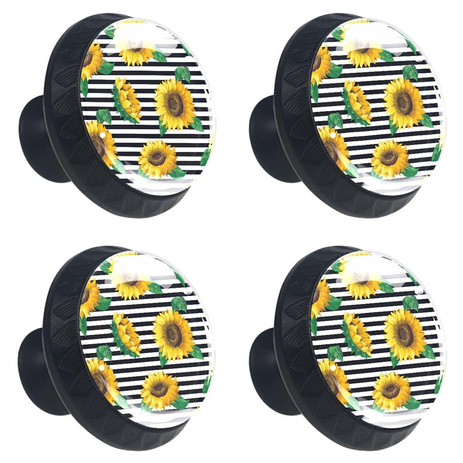 Boutons de tiroir en verre tournesol pour rénover facilement une armoire fade
