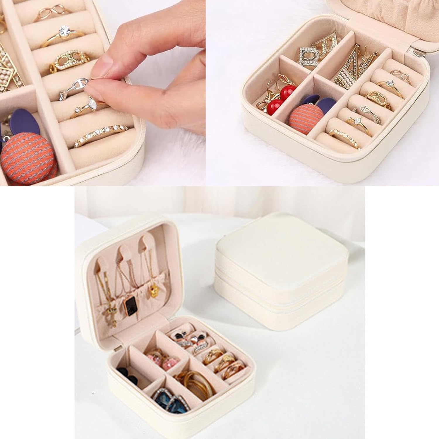 Travel Jewelry Case 2 Pack Mini Travel jewelry Box Portable Organizer Women Girls Gift Box for Rings Earrings Necklaces Bracelets
