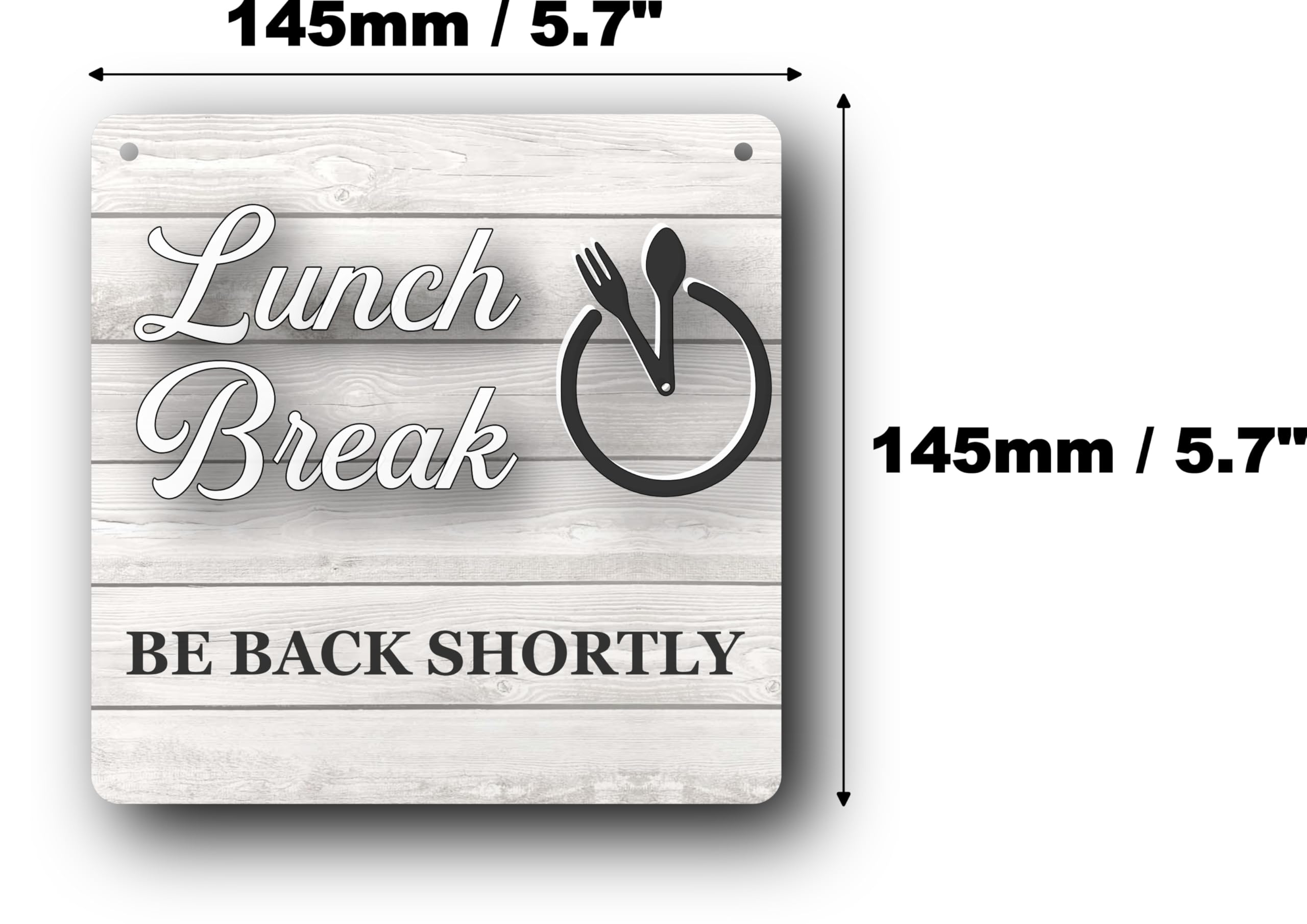 NorthByNorthEast Aluminium Composite 'Lunch Break Be Back Soon' Sign, White, UV Printed, Indoor/Outdoor - Image 2