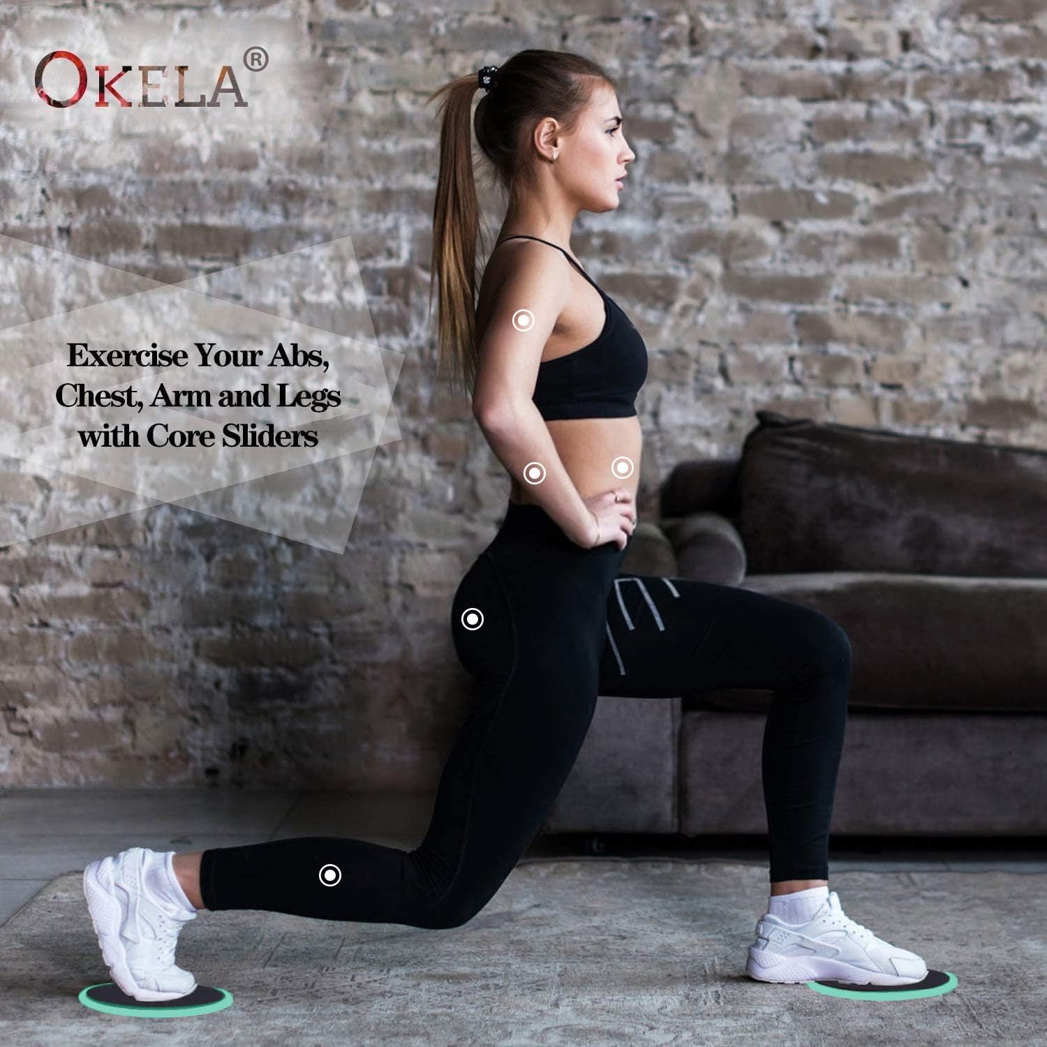 OKELA Exercise Core Sliders, 2 Pack Sport Dual Sided Gliding Discs Use on All Surfaces,Abdominal Exercise Equipment,Home Fitness Equipment, Perfect for Abdominal&Core Workouts