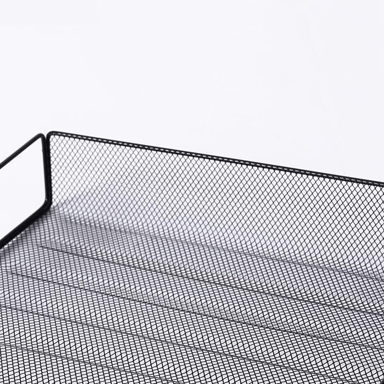 Titolare del file Vassoio impilabile for archiviazione di file da ufficio, telaio dati a tre strati, scaffale in rete ferro