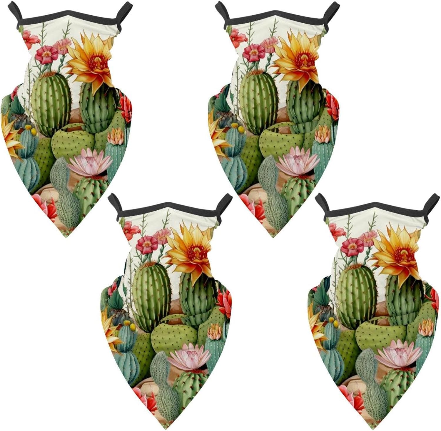 4 Pieces Cactus UV Protector Scarf, Summer Cooling Neck Gaiter for Men/Women