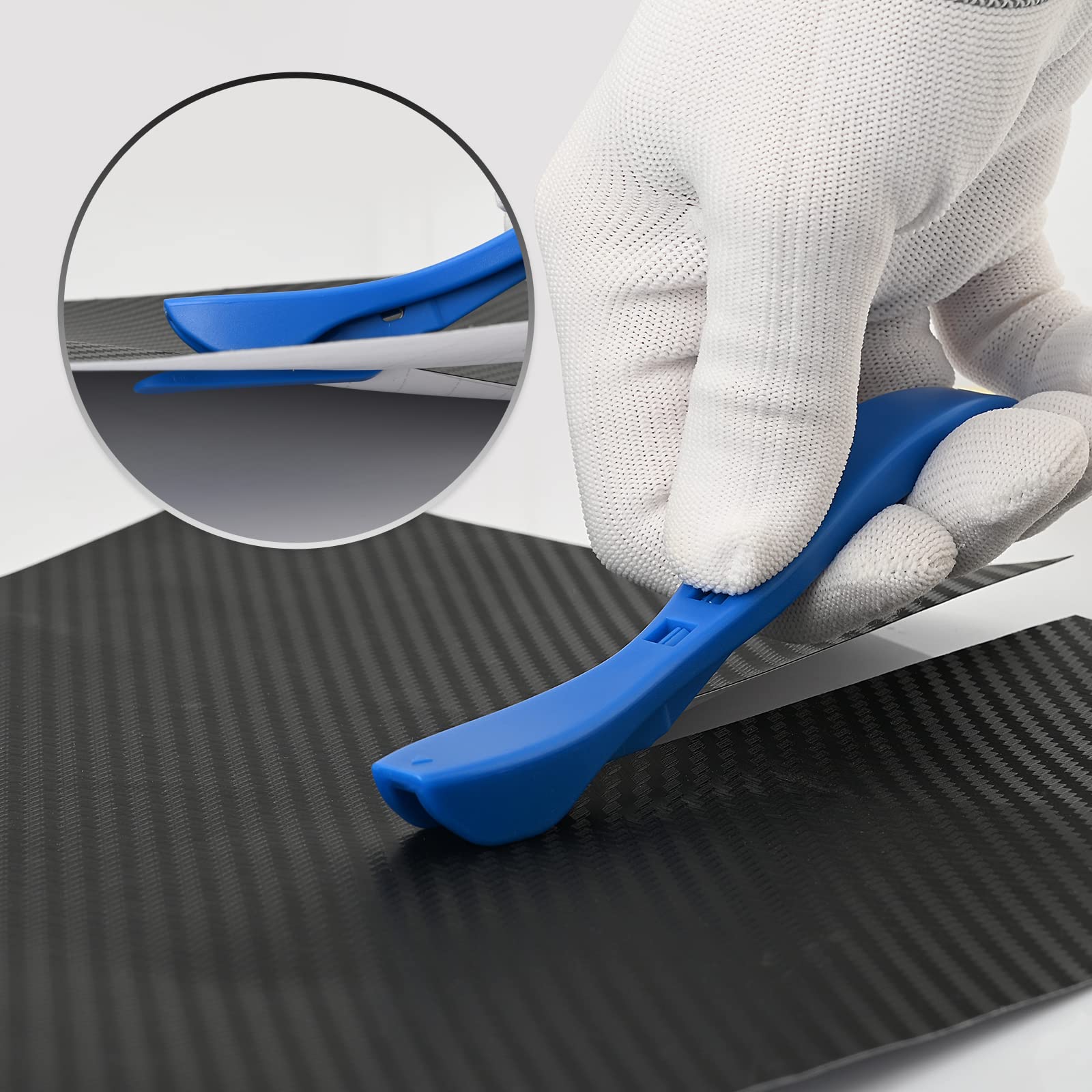 EHDIS Cutter à Papier, Safety Cutter avec 5 Lames, Ouvre-lettre en Plastique Bleu