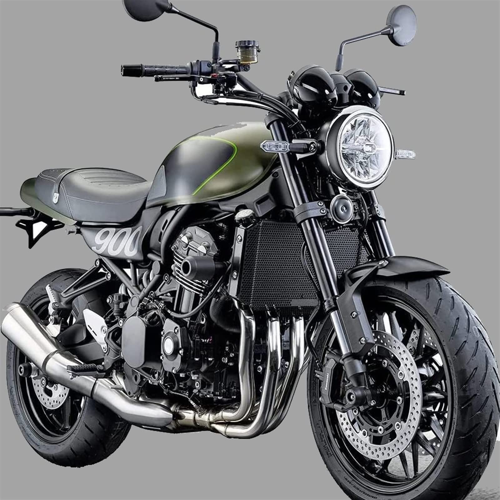 Kompatibel Mit Für Z900RS 2021 2022 2023 Motorradzubehör Kühlergrillschutzabdeckung Schutz Modifikationsteile Kühlerschutz Schutzgitter