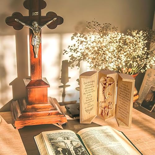 Miniatura 4 de Jesuspirit - Decoración cristiana, escultura católica de madera, regalos cristianos para hombres, estatua de Jesús, Virgen María, Decoración del