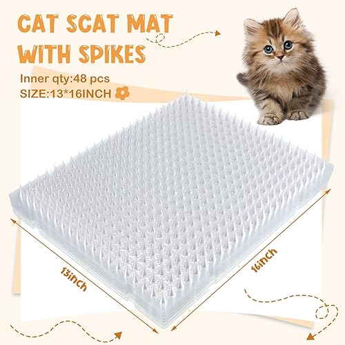 Miniatura 2 de 48 alfombrillas de plástico transparente para gatos y exteriores, para disuasión, para entrenamiento de gatos, perros, repelente de gatos,
