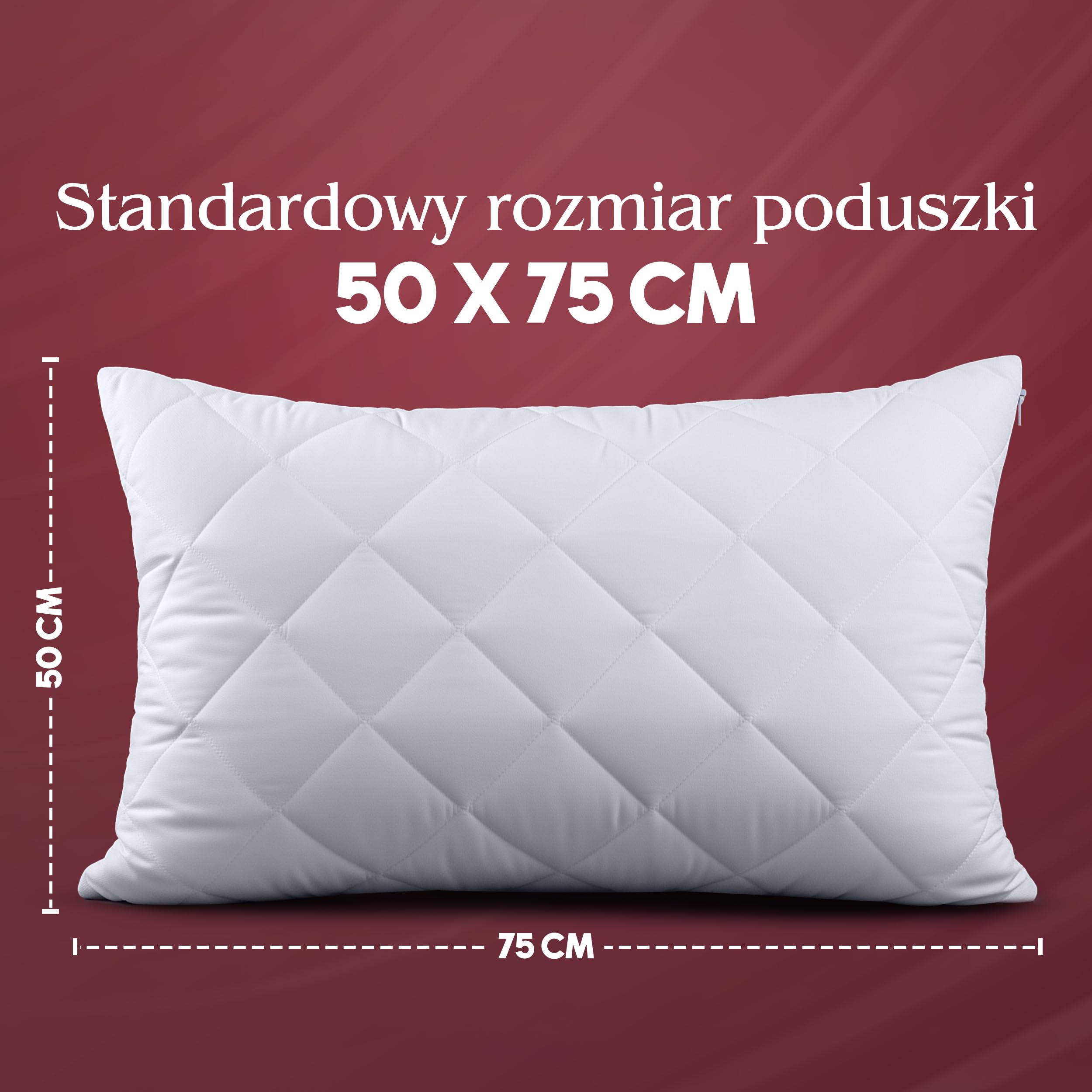 Poszewki na poduszki Utopia 50 x 75 cm Pikowane i zapinane na zamek błyskawiczny, miękkie i oddychające poszewki na poduszki z mikrofibry (białe)