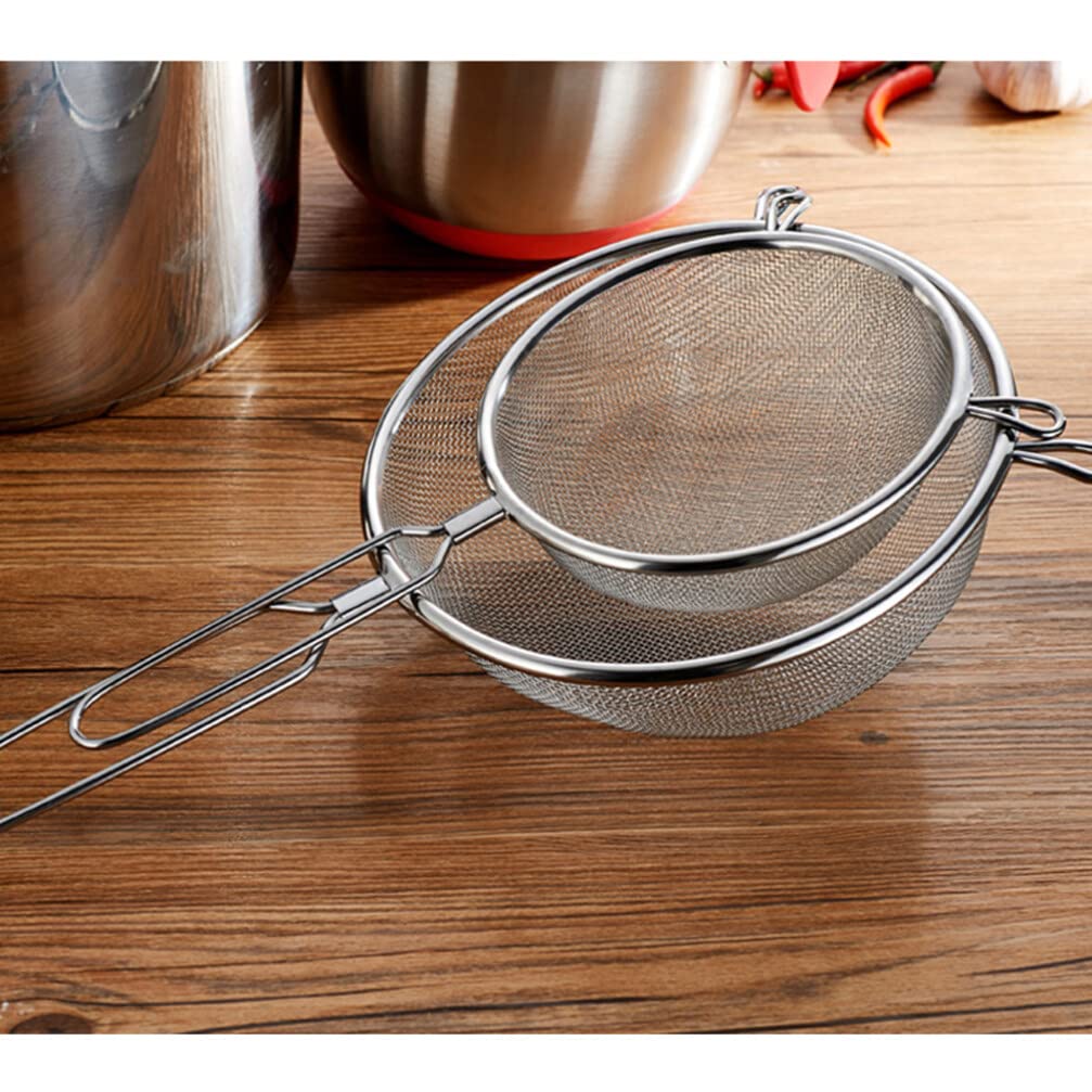 Colador de Malla Fina de Acero Inoxidable: colador de Cocina versátil de 8 Pulgadas para Fideos, arroz, harina y más