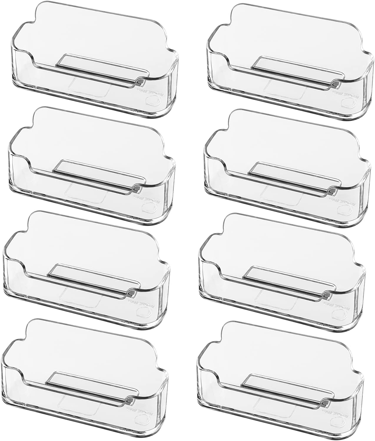 8 Pack Business Card Holder for Desk, Acrylic Clear Business Card Holder Business Card Stand, Plastic Business Card Display, Fits 30-50 Business Cards (8)