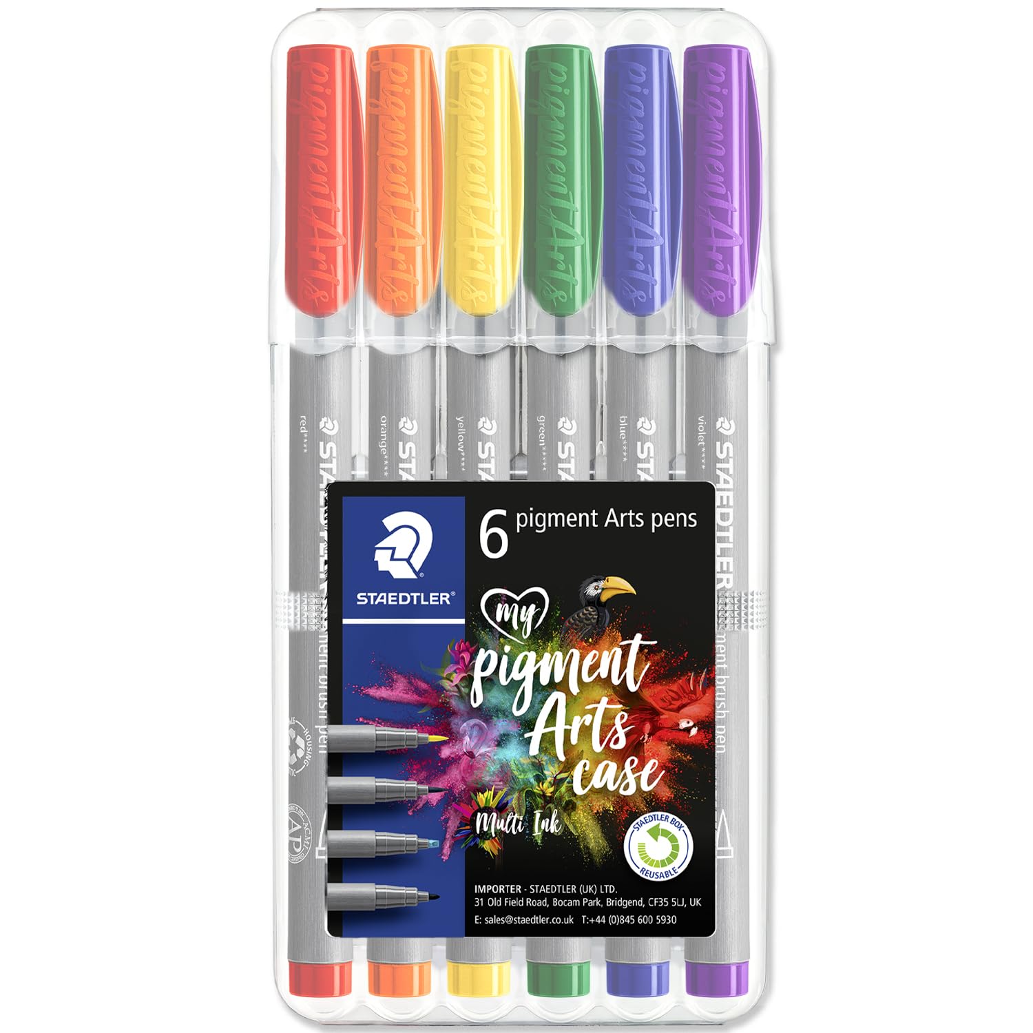 STAEDTLER 371 Pigment Brush Pens, Assorted