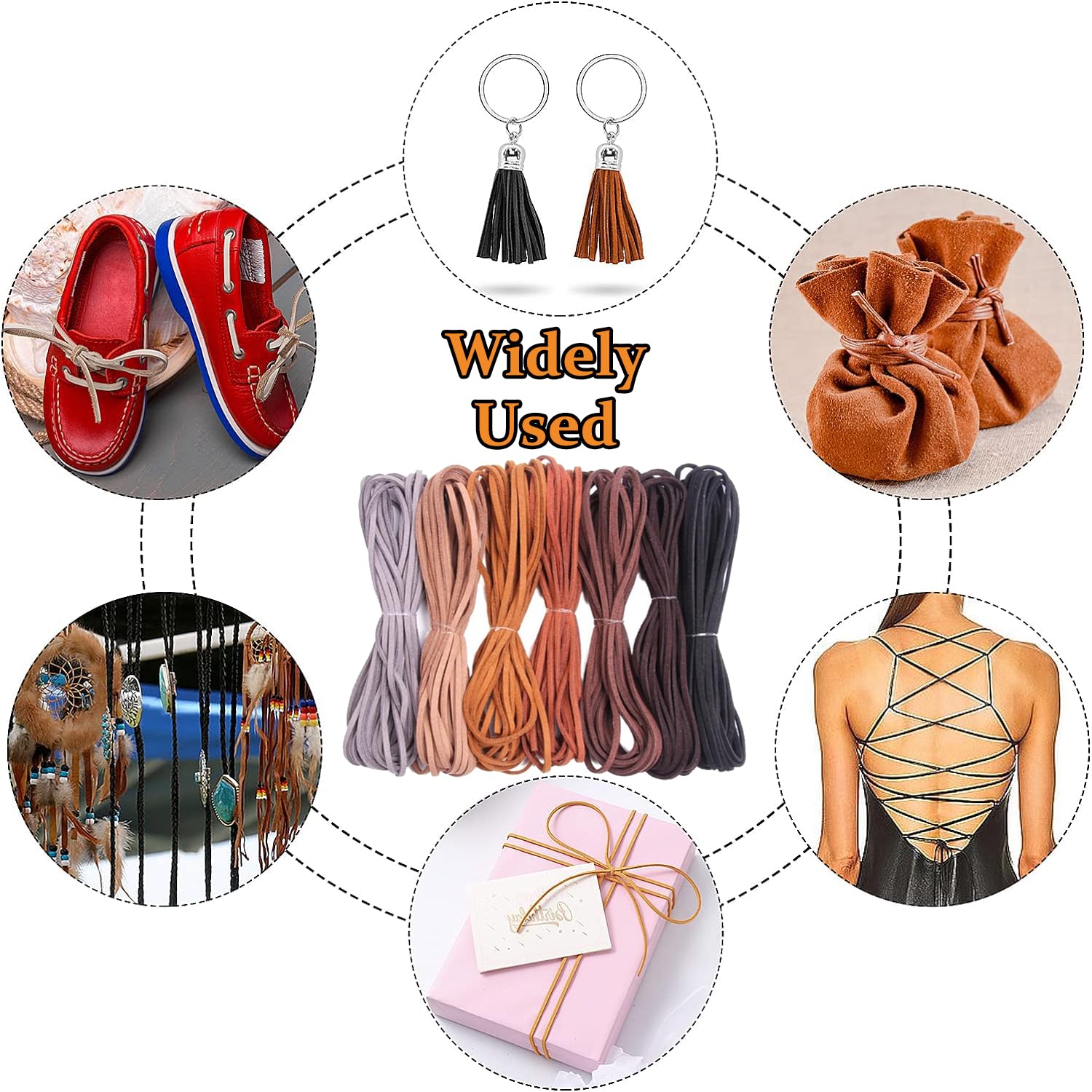 PH PandaHall 10m Cordon En Cuir De Vache Pour DIY Bijoux Et Fabrication De Collier Et Bracelet, CoconutBrown, Taille: Environ 3mm D'epaisseur