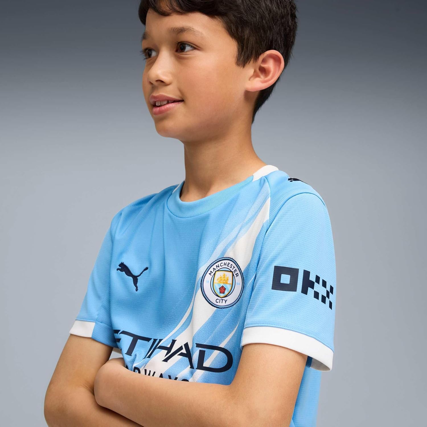 Manchester City FC Kids 2025/26 Home Soccer Jersey - Team Light Blue - Image 4