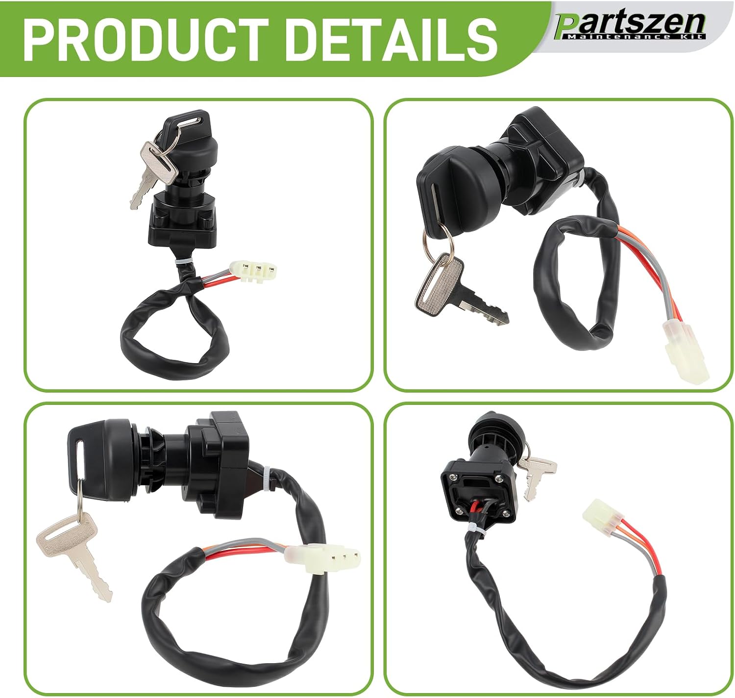 Ignition Switch with Keys for Quadrunner 500 LTF500F 4x4 Quadmaster 500 LTA500F Quadsport Z400 LTZ400 Quadsport Z250 LTZ250 Suzuki Ozark 250 LTF250 2x4