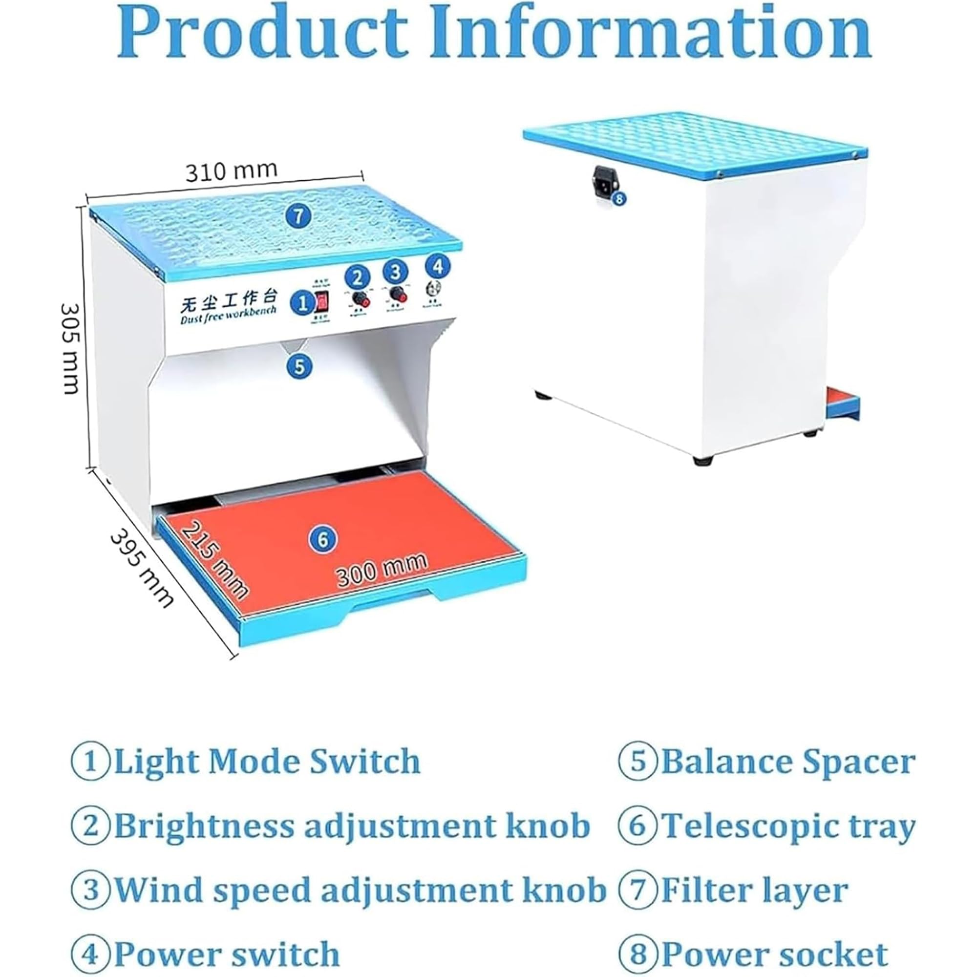 Cabina De Flujo Laminar Vertical, Estación De Trabajo con Filtro Hepa para Un Entorno Libre De Polvo, Ideal para Reparación De Electrónica, Laboratorios Y Talleres