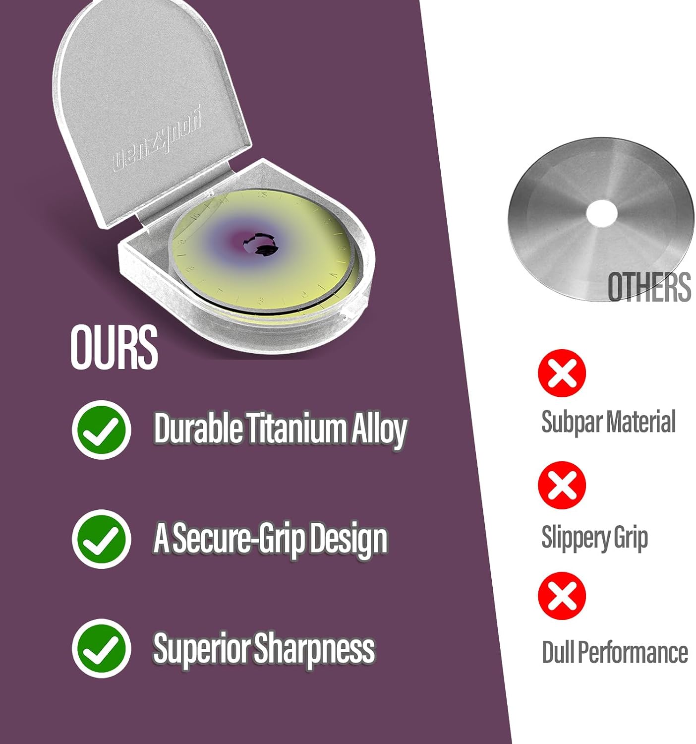 youkzuan New Design 45mm Rotary Cutter Blades Colored Titanium Coated | 15 Pack Quilting Supplies | Rotary Cutter for Fabric | Compatible with Fiskars, Mr.Pen, DAFA, Truecut | Sharp & Durable