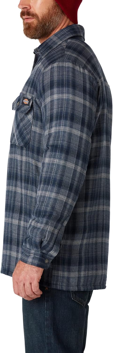 Dickies mens Sherpa Lined Flannel Shirt Jacket With Hydroshield - Image 2