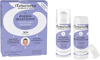 L'Herboristic Athena's - Double Face Cleansing Eye Lips Set - Makeup Conditioner and Facial Cleansing Powder - for All Skin Types - Skin Care Facial Kit - 30 ml & 10 g