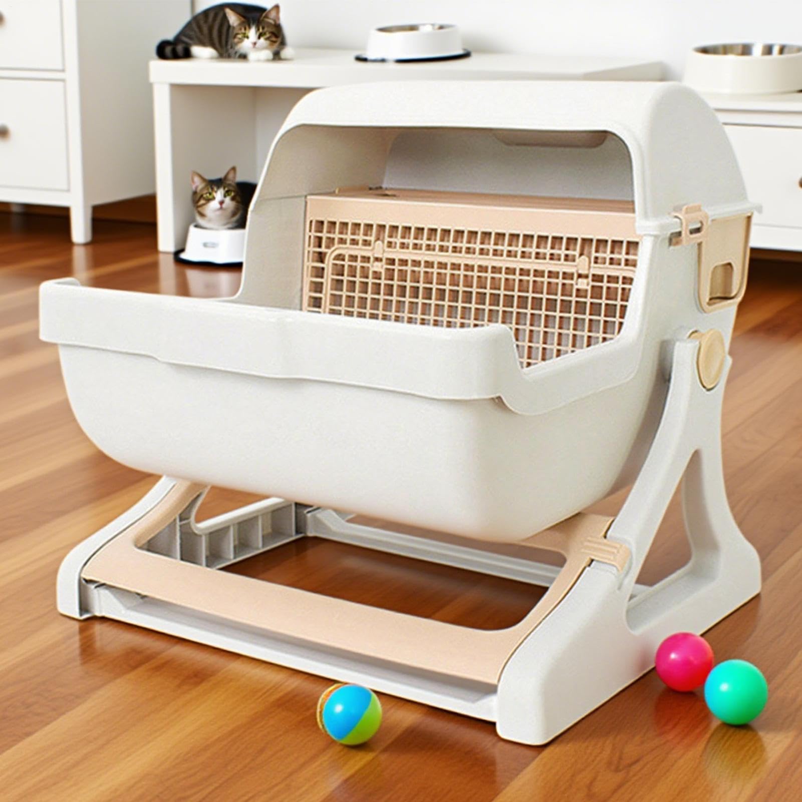 Arenero Autolimpiable Para Gatos Desodorante Inodoro Para Varias Mascotas, | Arenero Inteligente Para Gatos para en interiores, exteriores, viajes, apartamentos, rincones, armarios y