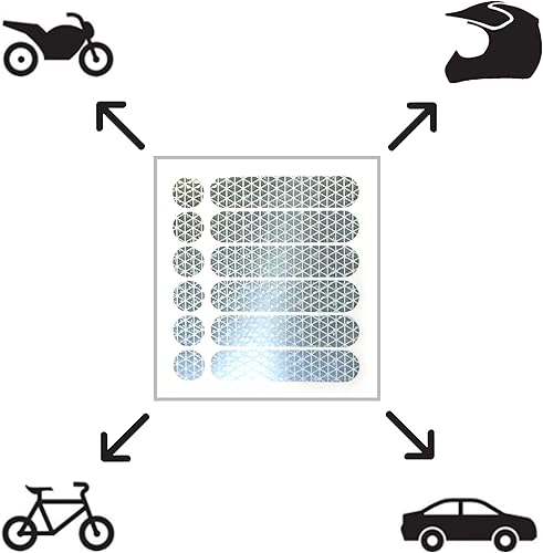 Miniatura 3 de customTAYLOR33 Calcomanías reflectantes de seguridad de grado de alta intensidad para motocicleta, bicicleta, snowboard, cascos de carreras o