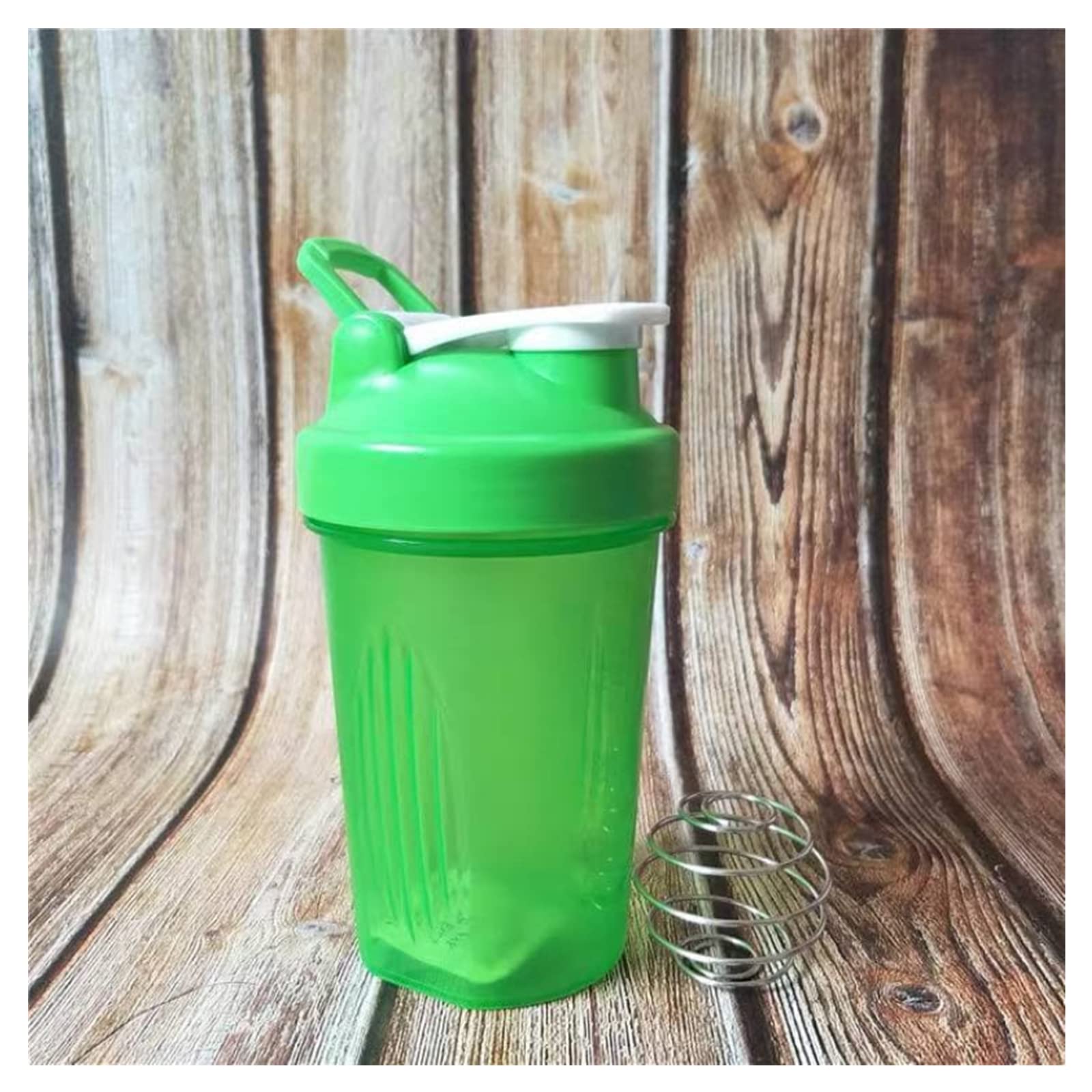 CHNLML Protein Shaker Bottle 400ML/16Oz w. Shaker Ball for Protein Shake, Shaker Bottle with Mixing Ball, Leak-Proof, BPA-Free, for Gym, Workout, Juice Mixer (Green Lid/Green Cup, 400ML/16OZ)
