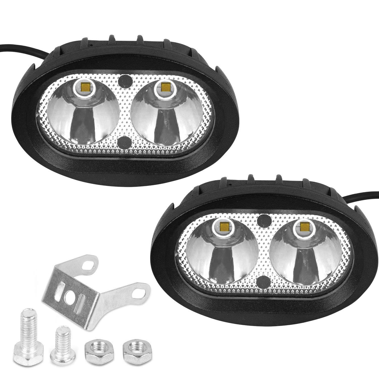 Allextreme EXER8F2 2 LED Oval Projector Fog Light Auxiliary Waterproof