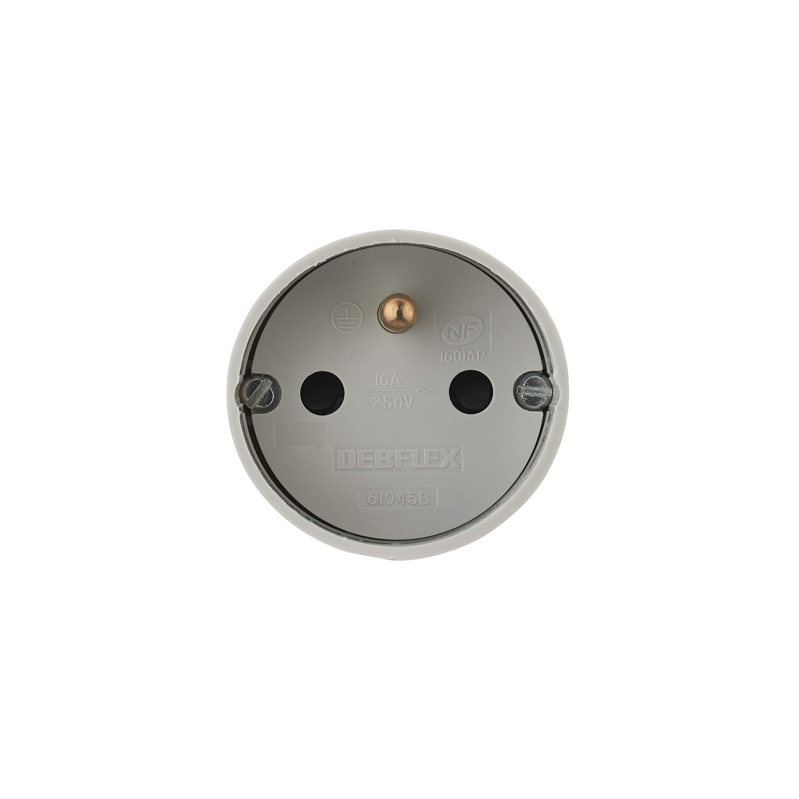 DEBFLEX Fiche femelle 2P+T 16 A sortie droite à coiffe gris (Lot de 3