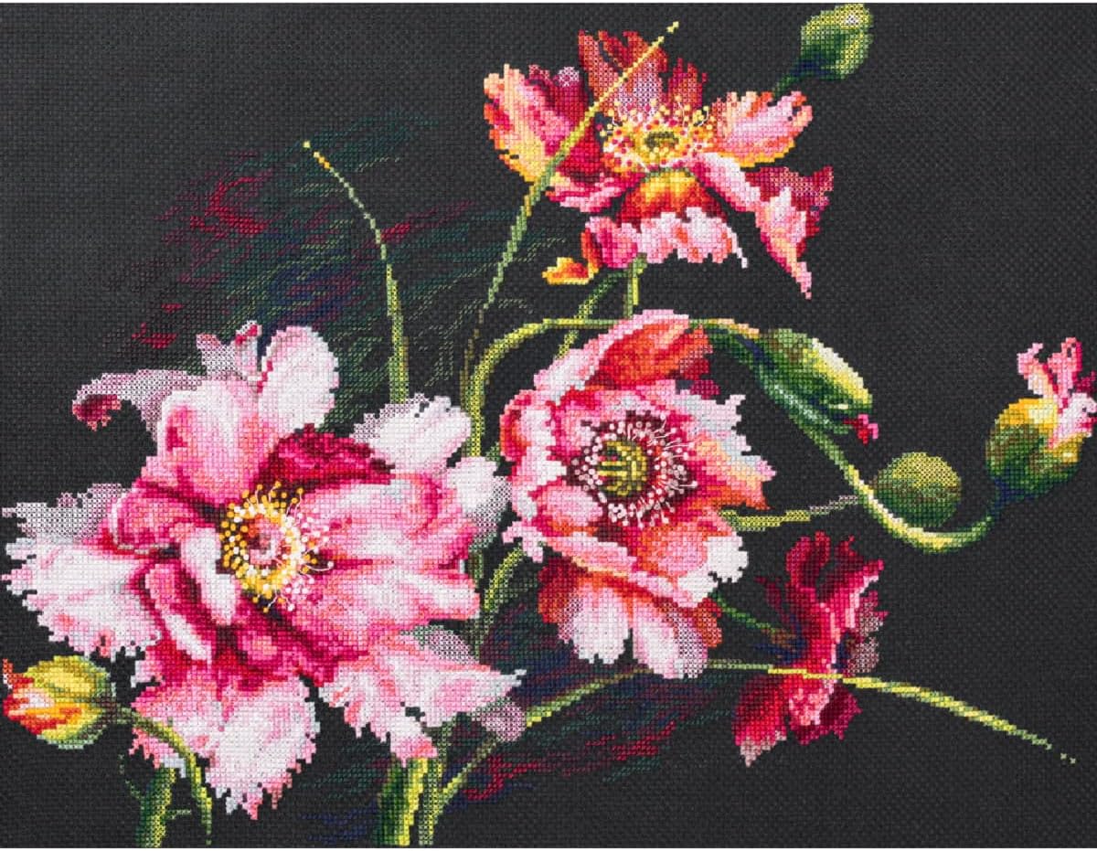 Magic Needle Zweigart Edition Counted Cross Stitch kit The Mystery of Poppies, 40x30cm, DIY