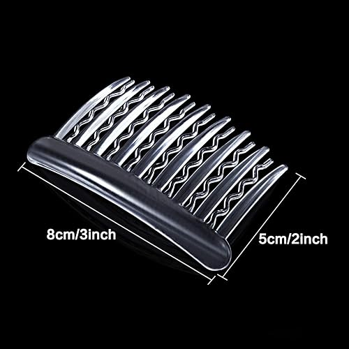 Miniatura 5 de Gejoy 12 peines de plástico para dientes de cabello accesorios para el cabello fino transparente