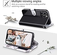 Vista 2 de ULAK Compatible con iPhone 12 Pro Max Funda Cartera con Portarjetas, Funda de Cuero PU con Soporte Plegable Ranuras para Tarjetas Correa de Muñeca