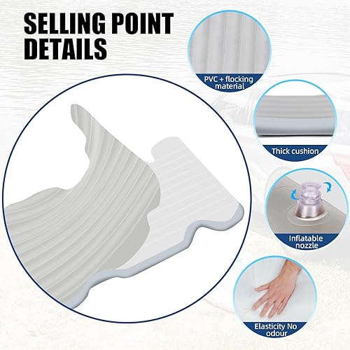 Miniatura 2 de Colchón de automóvil para SUV, MPVcamiones con colchón de aire grueso de doble cara flocado para automóvil con cama de automóvil integrada para