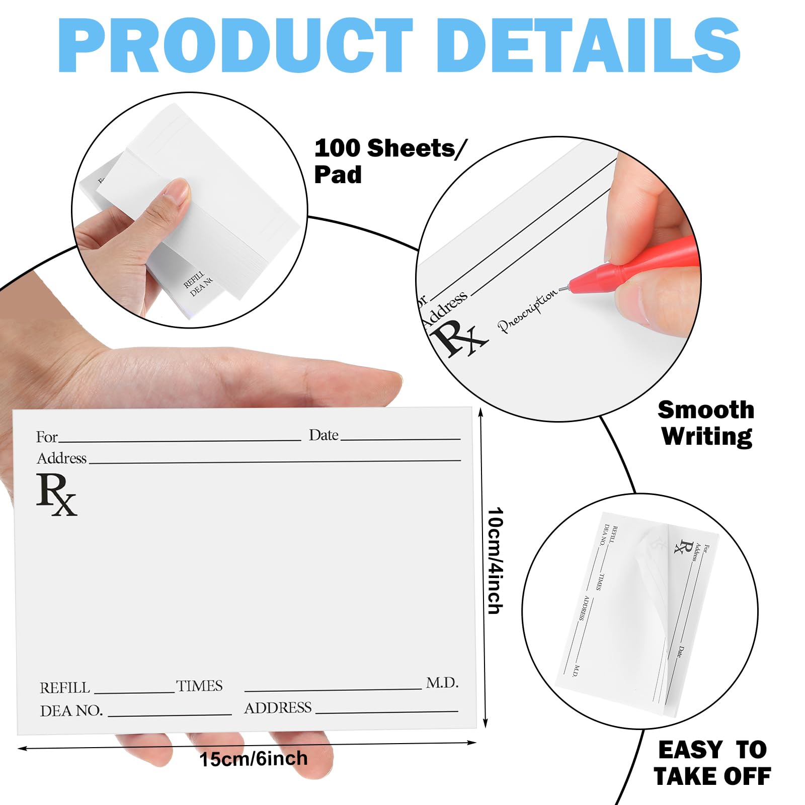 Watersay Rezeptblöcke für Ärzte, Rx-Block, Apotheker-Notizblock, 100 Blatt Rezeptpapier pro Notizblock, Kinder, Arzt, lustige Apotheker-Notizen, für Arzt, Zuhause, Büro, Geschenk