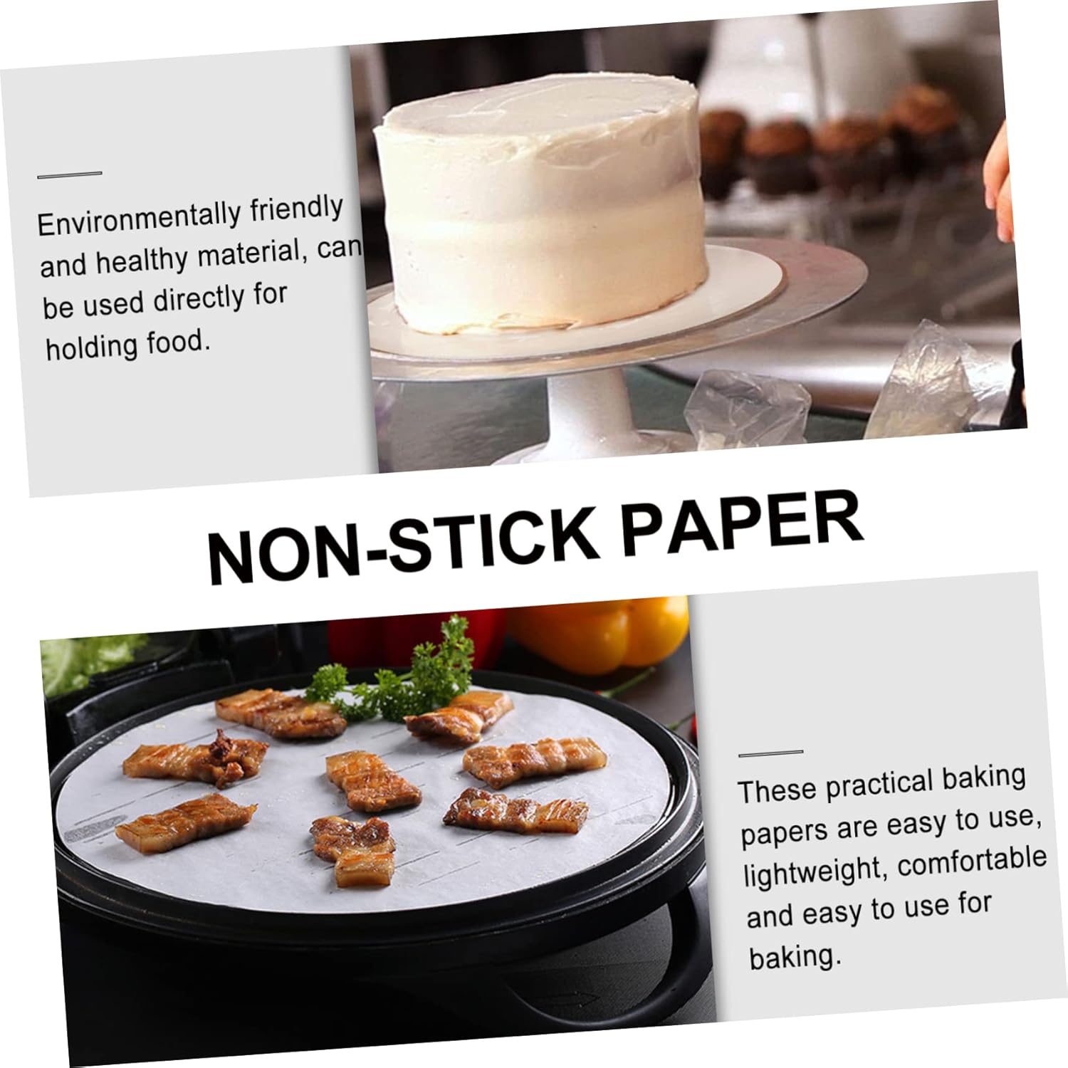 LABRIMP 500pcs Cooking Kitchen Baking Round Parchment Papers Baking Parchment Paper Non-stick Cooking Easy Cake Removal