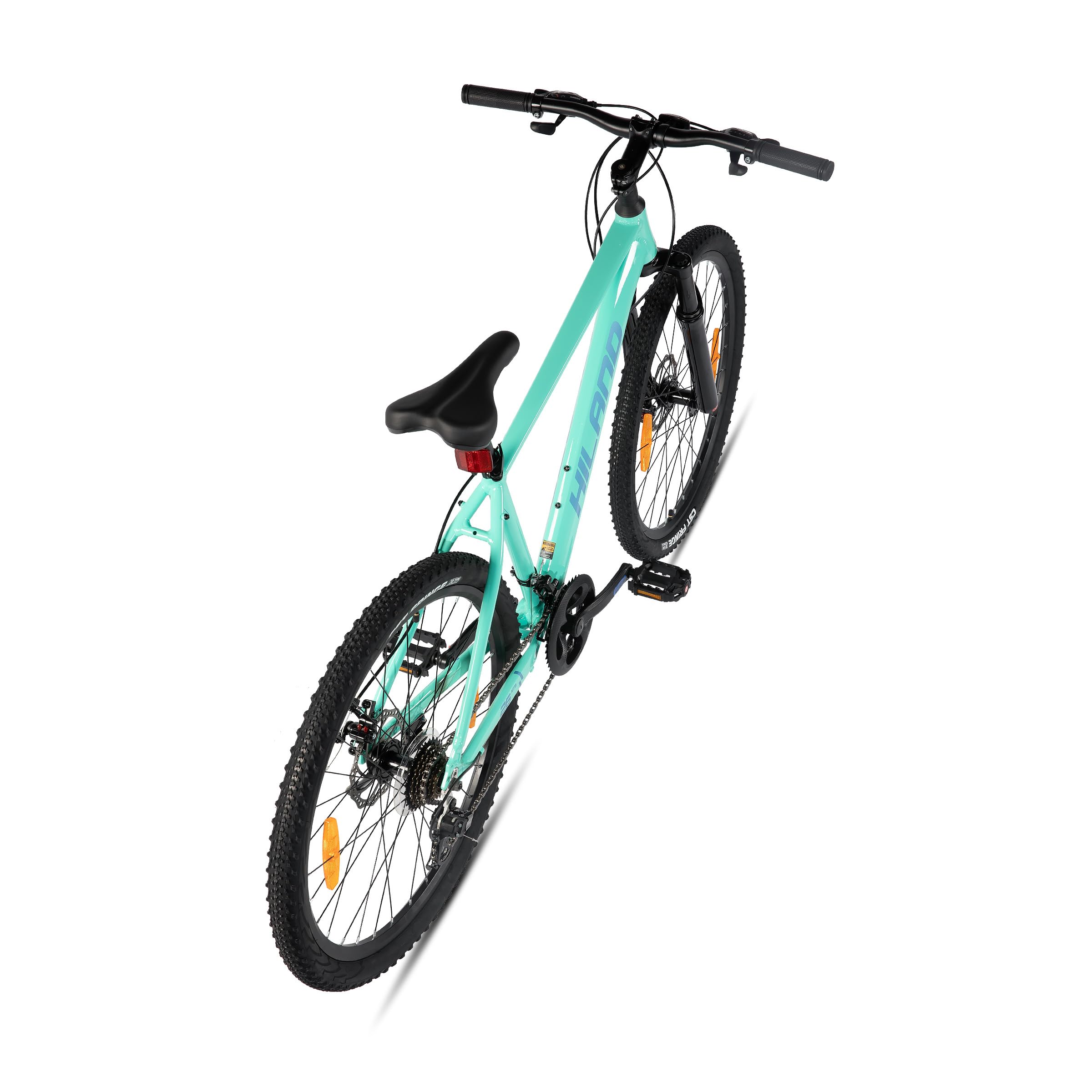 HILAND 26/27,5 Zoll Mountainbike für Frauen Männer Erwachsene, 21 Gang MTB mit Aluminiumrahmen, Doppelscheibenbremsen, Herren und Damen Mountainbike, Schwarz/Grün/Blau/Lila
