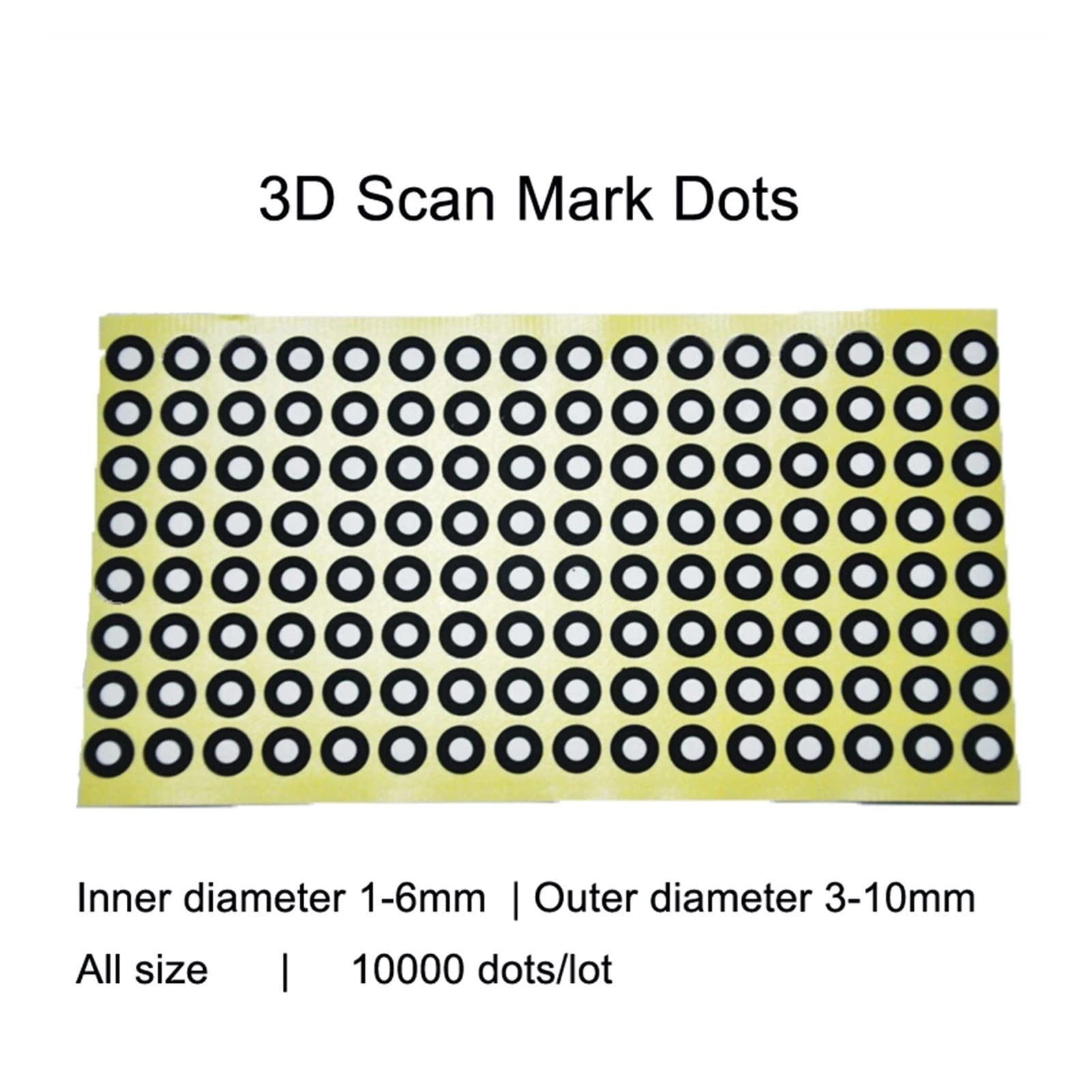 3D Scanner Marker, 3D -Scanner -Markierungspunkte Identifizierungspunkte identifizieren Etikettenpunkt -Positionierungsziele 10000 PCs(Inside Outside 5mm/10mm)