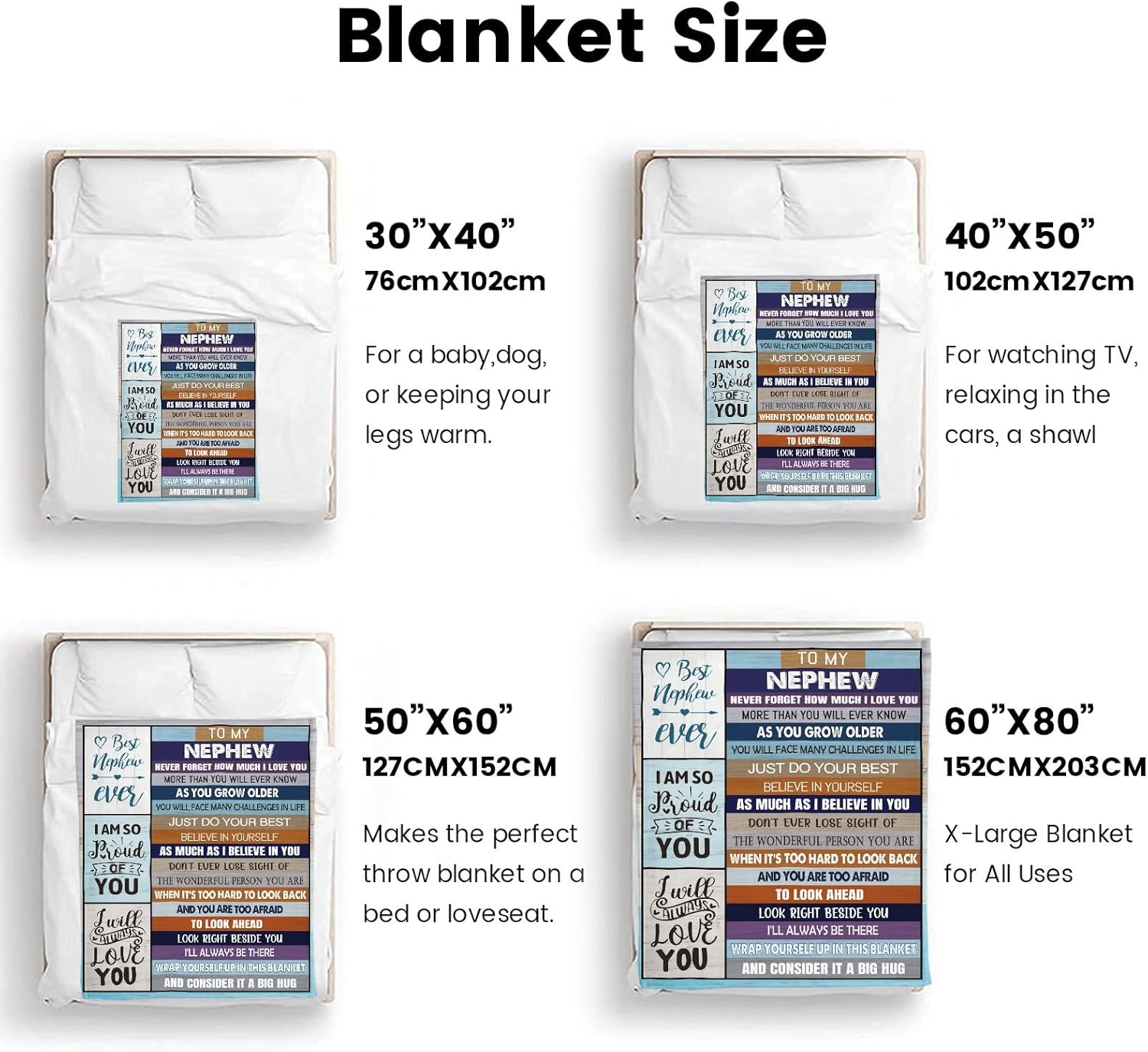 Nephew Gifts from Uncle Auntie,Nephew Blanket 60"x50",Nephew Graduation Gifts Ideas,Birthday Gifts for Nephew,Gift for Nephew on Fathers Day,Christmas,Super Soft Fleece Blankets for Couch