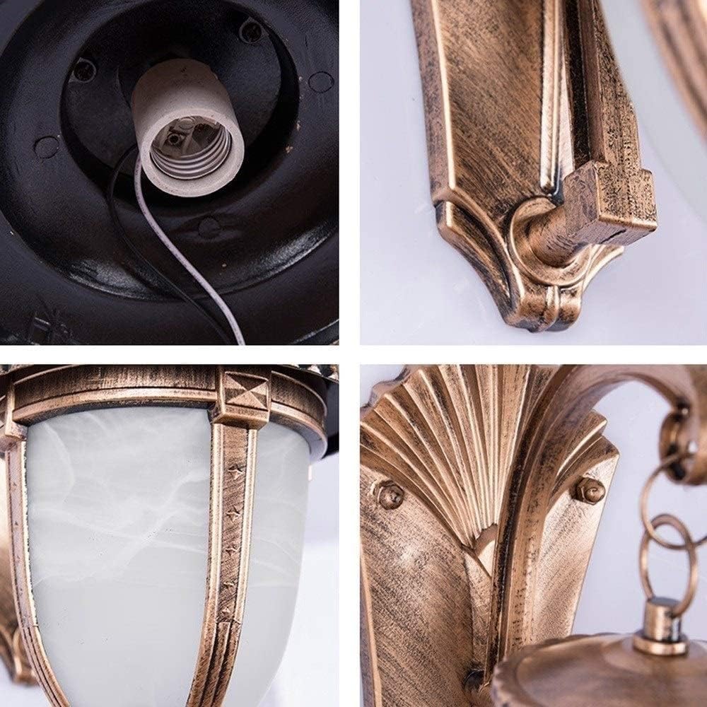 European Antique Traditional Victorian Waterproof Aluminum Outdoor Gooseneck Hanging Glass Lantern Chrome Finish Wall Lamp Balcony Villa Garden Fence Landscape Light Patio External Sconce E27