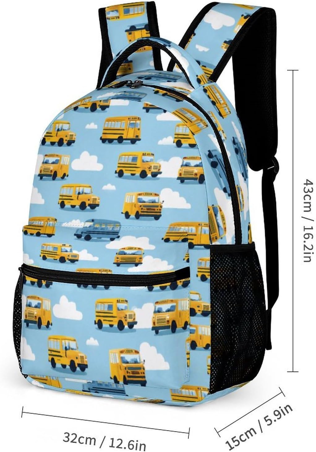 Bus Pattern Novelty Backpack Set with Lunch Bag Pencil Cases image 2