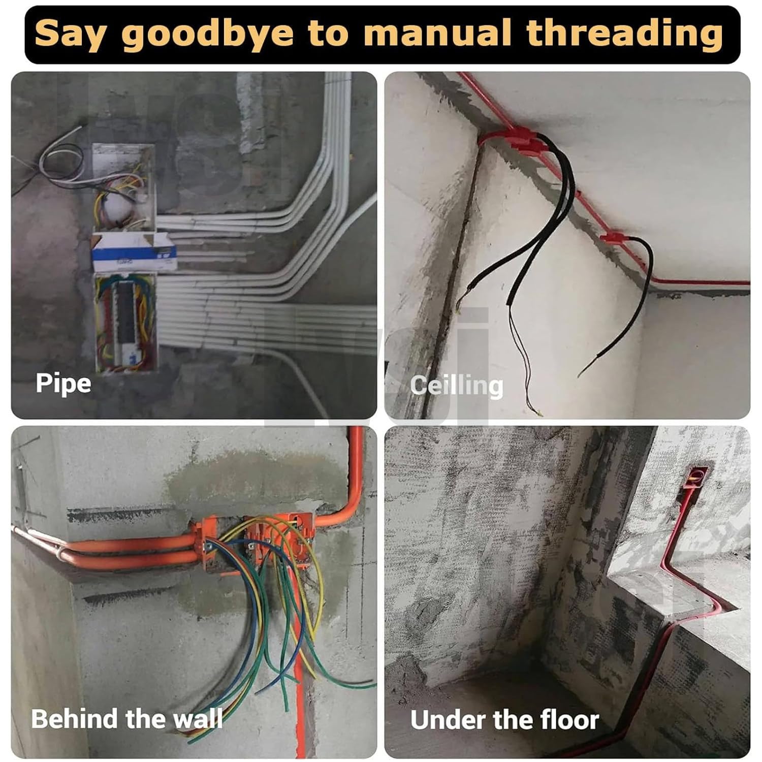 Cinta Pasacables, Cables para Tendido De Electricista, Tirador Automático De Batería De Litio, 40m/Min, para Trabajos De Cableado Hidroeléctrico,15m-25000mah*1