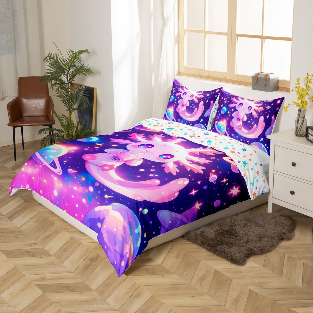 richhome Kids Cute Axolotl Comforter Cover Single Size - Image 3