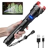 WdtPro Rechargeable Flashlights High Lumens, Super Bright Flashlight, Powerful LED Flashlight with 5 Modes, Adjustable Focus, IPX7 Waterproof, Type-C & USB Charging for Emergencies
