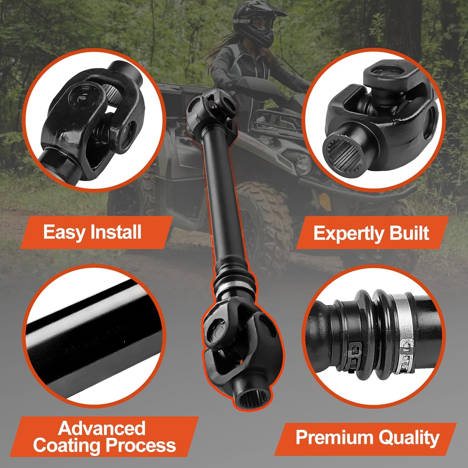 Rear Drive Shaft Propshaft Assembly, Fit for Can-Am Outlander 570, Fit for Can-Am Outlander 1000/ 1000R, Fit for Outlander MAX 1000R, Fit for Outlander MAX 570/650/ 850/1000, OE 703500989