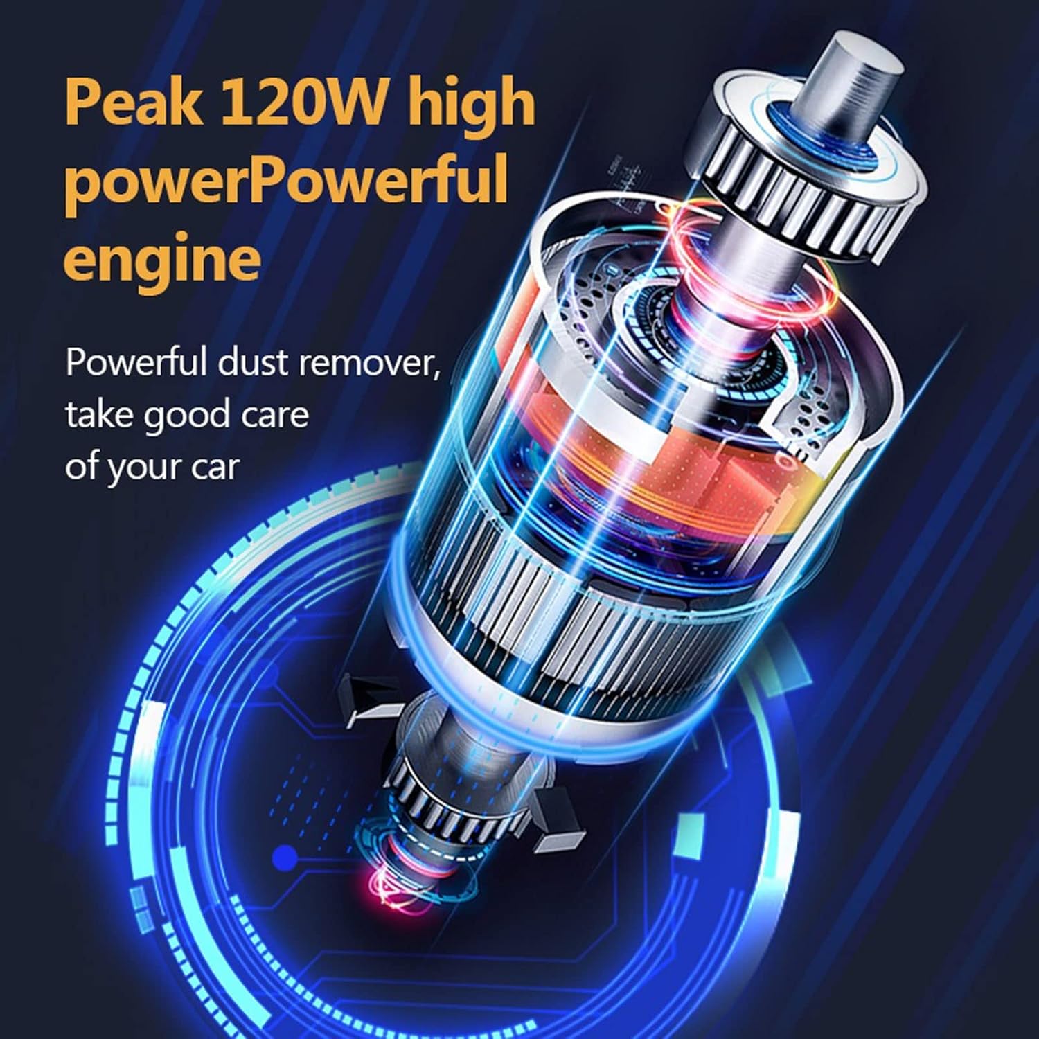 Hard Floor Vacuum Car Vacuum Cleaner Handheld Mini Vacuum Portable car Cleaning Tools auto Vacuum Cleaner for car Home (Color : Black)
