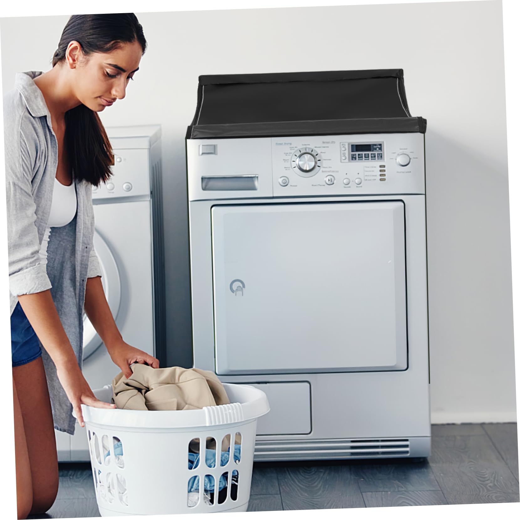 Housse de Machine à Laver 420d Noire en Oxford, Ajustable