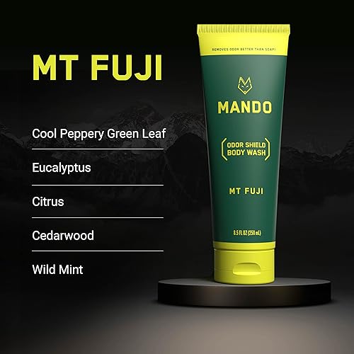 Miniatura 4 de Mando Gel de baño Odor Shield, aroma de cuero Mt. Fuji y Bourbon - Control de 24 horas, elimina el olor mejor que el jabón  Mt Fuji  Sin SLS, sin