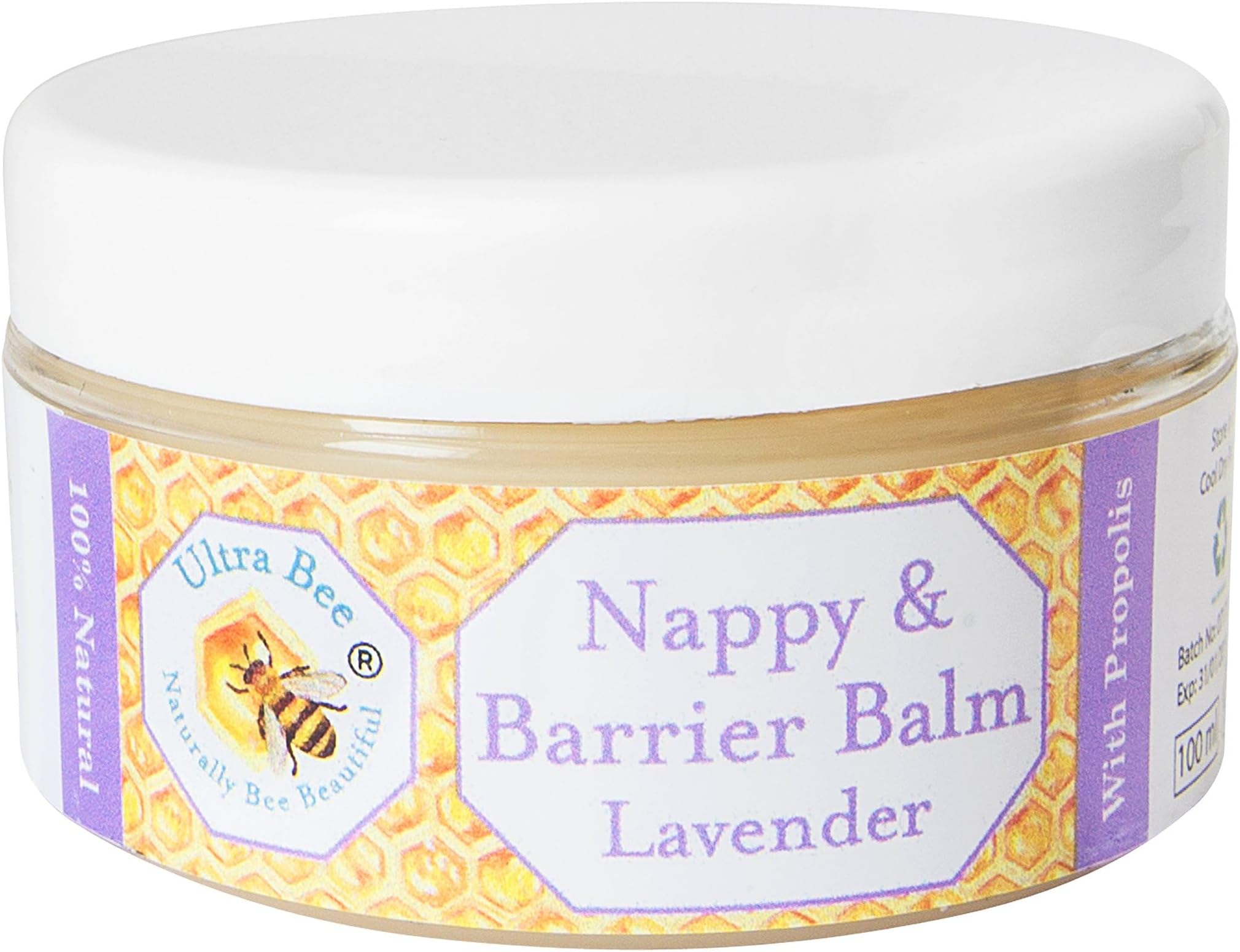 100% Natural Baby Nappy & Barrier Balm - Honey & Lavender 100ml