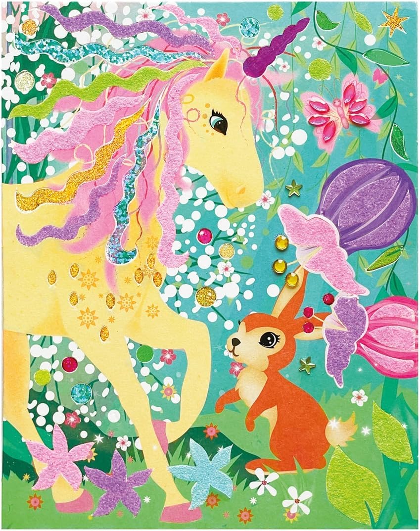 ARTISTA 9301921 Glitter and Foil Pictures Unicorn DIY Kit for Children, Creative Set in Practical Storage Box