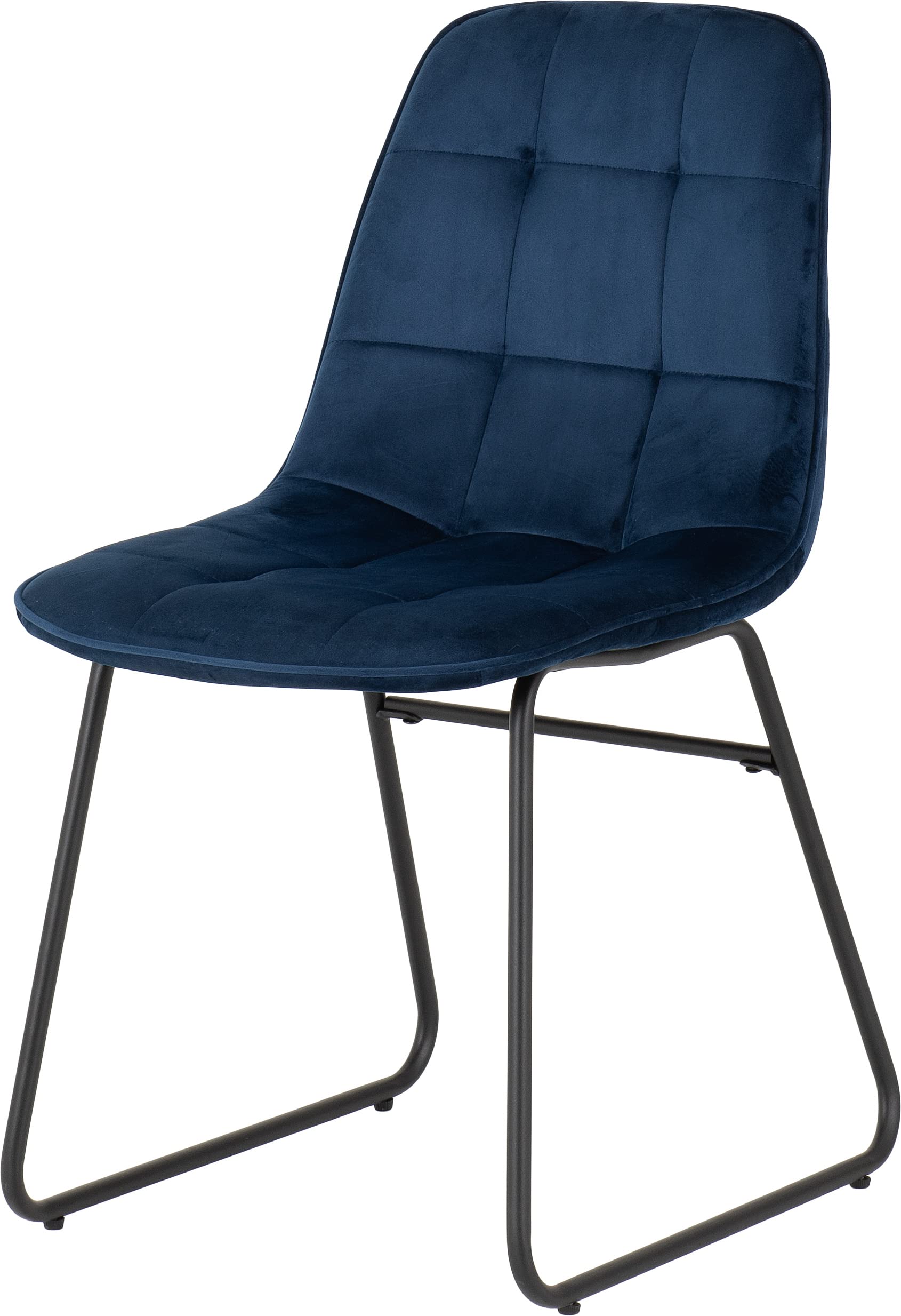 Seconique Lukas Dining Chair - Sapphire Blue Velvet - Set of 2