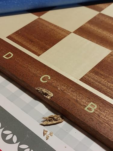 Tablero De Ajedrez Profesional De Madera 54 Cm – Intarsia Hecho A Mano Con Piezas Staunton No.6
