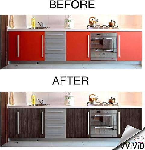 Miniatura 4 de VViViD Rollo de vinilo texturizado de grano de madera de 12 x 48 pulgadas, incluye papel de transferencia Oracal de 12 x 12 pulgadas (ébano oscuro)